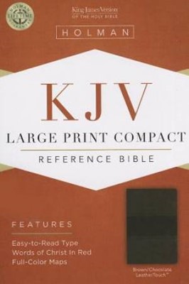 KJV Large Print Compact Reference Bible, Brown/Chocolate (Imitation Leather)
