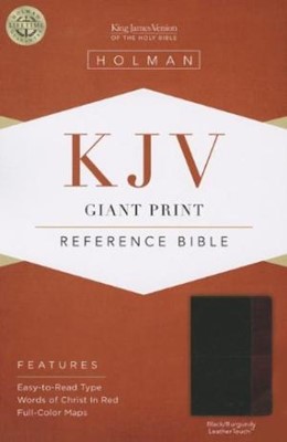 KJV Giant Print Reference Bible, Black/Burgundy Leathertouch (Imitation Leather)