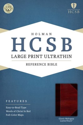 HCSB Large Print Ultrathin Reference Bible, Classic Mahogany (Imitation Leather)