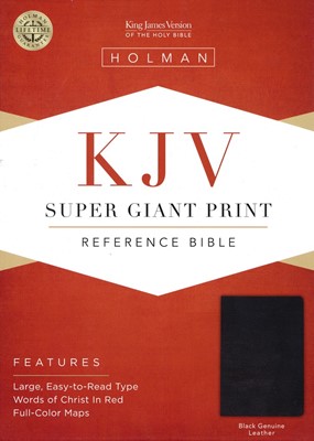KJV Super Giant Print Bible Black Leather Indexed (Leather Binding)