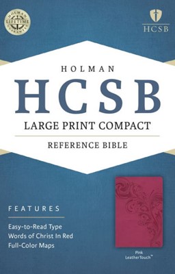 HCSB Large Print Compact Bible, Pink Leathertouch (Imitation Leather)