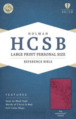 HCSB Large Print Personal Size Bible, Pink, Indexed (Imitation Leather)