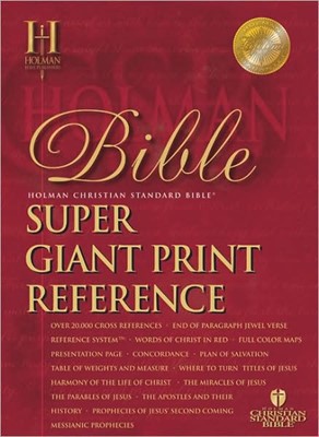 HCSB Super Giant Print Reference Bible, Black (Genuine Leather)