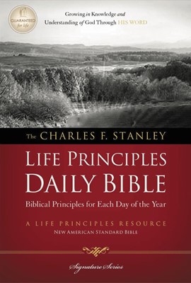 NASB Charles F. Stanley Life Principles Daily Bible (Hard Cover)