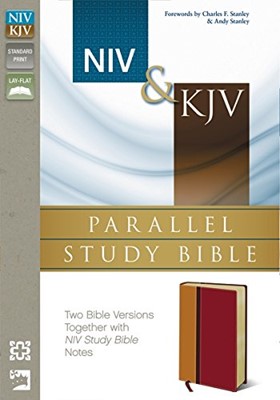 NIV/KJV Parallel Study Bible Amber/Rich Red Duo Tone (Flexiback)
