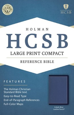 HCSB Large Print Compact Bible, Cobalt Blue Leathertouch (Imitation Leather)