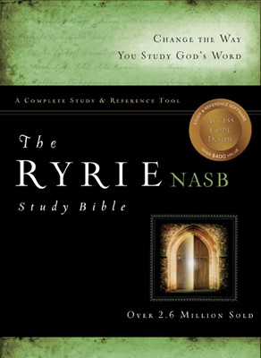 The NAS Ryrie Study Bible Genuine Leather Black Red Letter (Leather Binding)