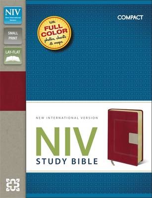 NIV Study Bible Compact Red/Tan (Flexiback)
