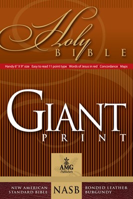 NASB Giant Print Handy-Size Reference Bible (Leather Binding)