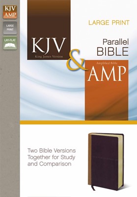 KJV And Amplified Parallel Bible, Tan/Red, Large Print (Leather-Look)