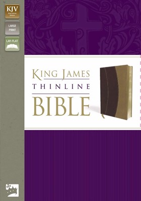 KJV Thinline Bible, Burgundy/Tan, Large Print, Red Letter Ed (Imitation Leather)
