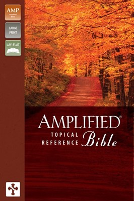 Amplified Topical Reference Bible, Tan-Burgundy (Leather-Look)