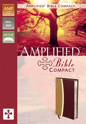 Amplified Bible, Compact, Camel-Burgundy (Leather-Look)