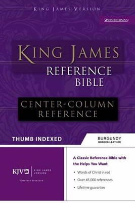 KJV Reference Bible, Burgundy, Indexed, Red Letter Ed. (Bonded Leather)