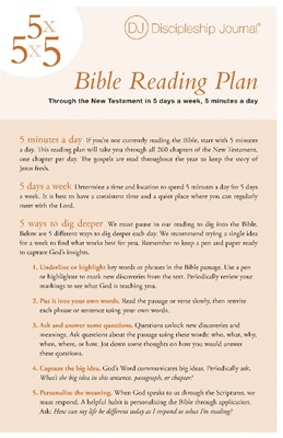 Discipleship Journal'S 5 X 5 X 5 Bible Reading Plan (Multiple Copy Pack)