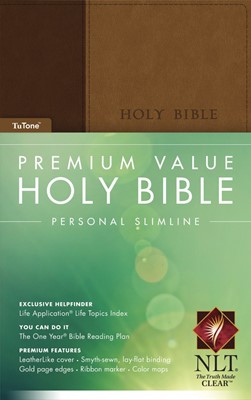 NLT Premium Value Personal Slimline Bible, Tutone (Imitation Leather)