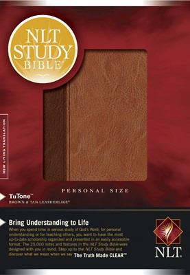 NLT Study Bible, Personal Size, Tutone Brown/Tan, Indexed (Imitation Leather)