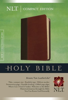 NLT Compact Bible Tutone Brown/Tan (Imitation Leather)