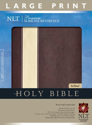 NLT Premium Slimline Reference Bible, Large Print Tutone (Imitation Leather)