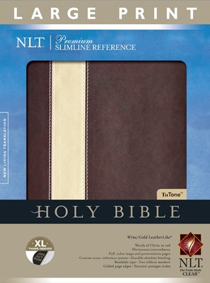 NLT Premium Slimline Reference Bible, Large Print Tutone (Imitation Leather)