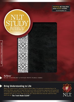 NLT Study Bible, Tutone Black/Vintage White (Imitation Leather)