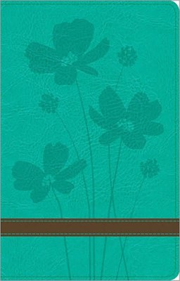 GW Thinline Bible Turquoise/Brown, Flower Design Duravella (Leather Binding)