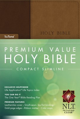 NLT Premium Value Compact Slimline Bible, Tutone (Imitation Leather)
