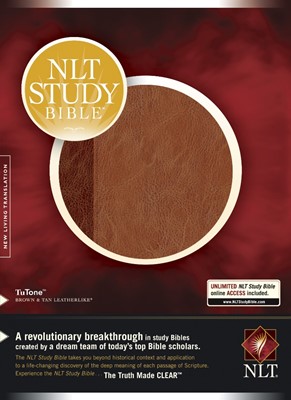 NLT Study Bible Tutone Brown/Tan Thumb Index (Imitation Leather)