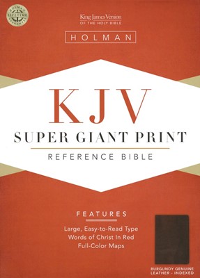KJV Super Giant Print Bible, Burgundy Leather Indexed (Leather Binding)