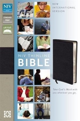 NIV Thinline Black Bonded Leather Bible (Hard Cover)