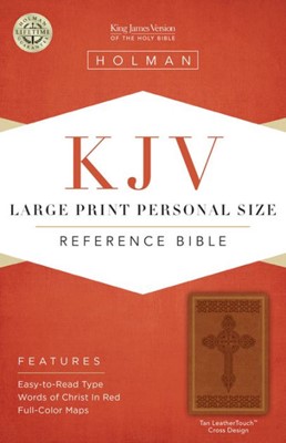 KJV Large Print Personal Size Reference Bible, Brown Cross (Imitation Leather)