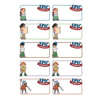 Epic Explorers Name Stickers (Pack of 5 Sheets) (Stickers)