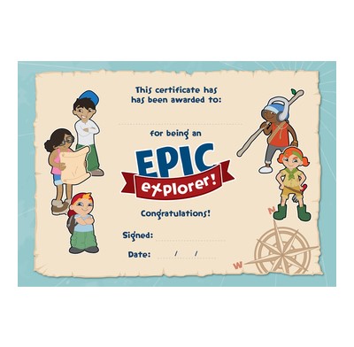 Epic Explorers Certificates (Pack of 10) (Certificate)