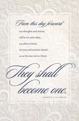 They Shall Become One Wedding Bulletin (Pack of 100) (Bulletin)