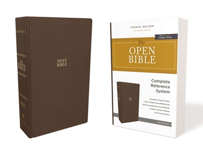 KJV Open Bible, Brown, Red Letter Edition, Comfort Print (Hard Cover)