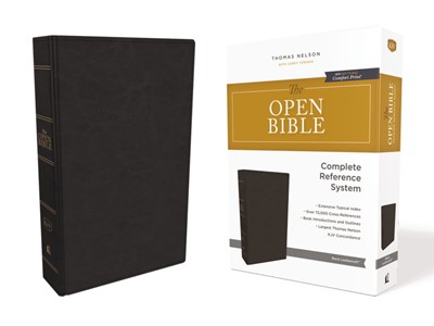 KJV Open Bible, Black, Red Letter Edition, Comfort Print (Imitation Leather)