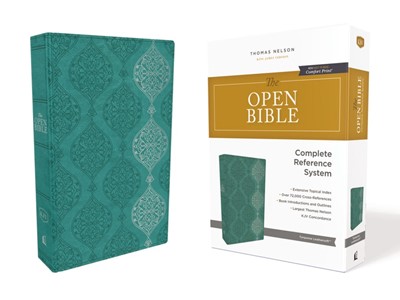 KJV Open Bible, Green, Red Letter Edition, Comfort Print (Imitation Leather)