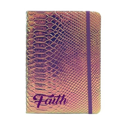 Iridescent Faux Crocodile Journal Faith (Hard Cover)
