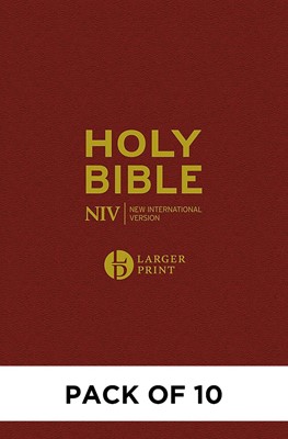 NIV Larger Print Bible, Burgundy (pack of 10) (Hard Cover)
