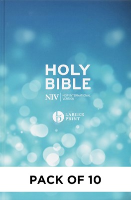 NIV Larger Print Bible, Blue (pack of 10) (Hard Cover)