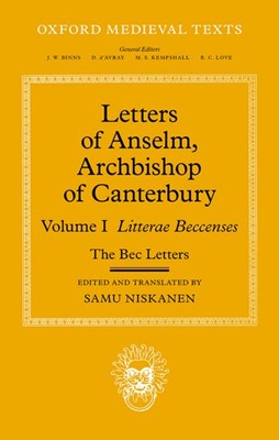 Letters of Anselm, Archbishop of Canterbury (Hard Cover)