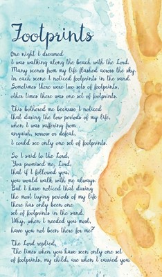 Footprints Prayer Cards (pack of 20) (Cards)