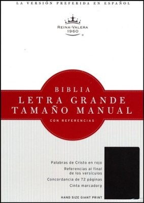 RVR 1960 Biblia Letra Grande Tamaño Manual, negro piel fabri (Bonded Leather)