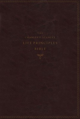 NKJV Charles Stanley Life Principles Bible, Burgundy Indexed (Imitation Leather)