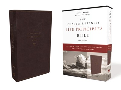 NKJV Charles Stanley Life Priciples Bible, Burgundy (Imitation Leather)