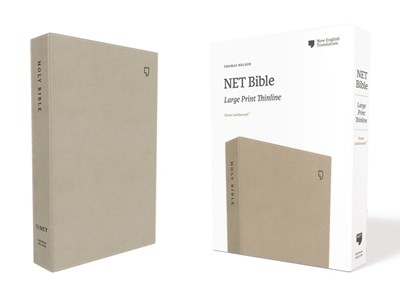 NET Large Print Thinline Bible, Stone (Imitation Leather)