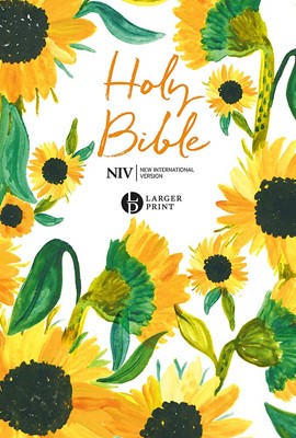NIV Larger Print Bible, Sunflowers (Paperback)