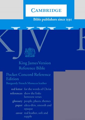 KJV Pocket Concordance Reference Bible Burgundy (Leather Binding)