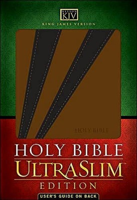 KJV Holy Bible Ultraslim Edition Black/Brown (Imitation Leather)