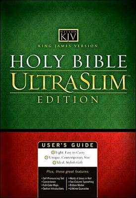 KJV Holy Bible Ultraslim Edition Burgundy (Leather Binding)